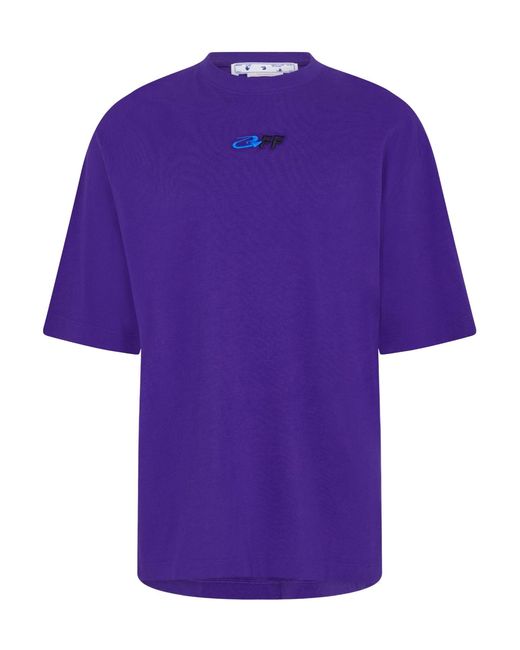 Off-White c/o Virgil Abloh Purple Logo Short Sleeve T-Shirt for men