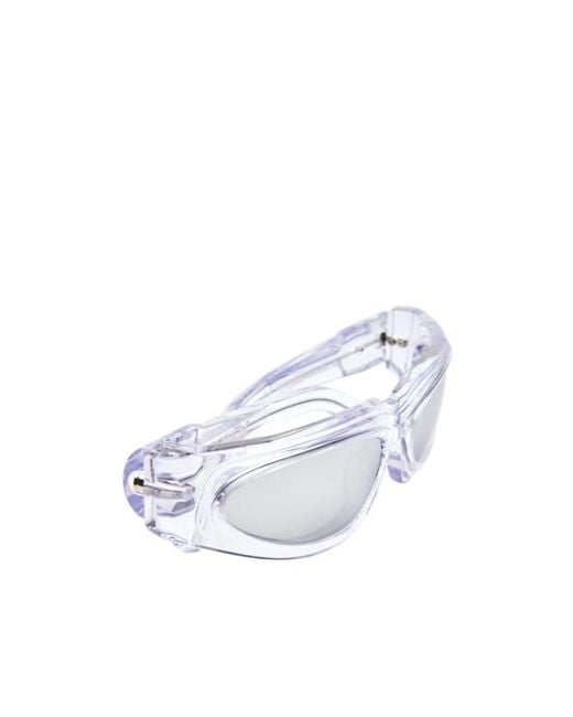 Kuboraum White Geometric Sunglasses