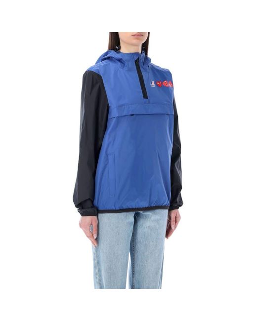 COMME DES GARÇONS PLAY Blue X K-Way Half-Zip Jacket for men