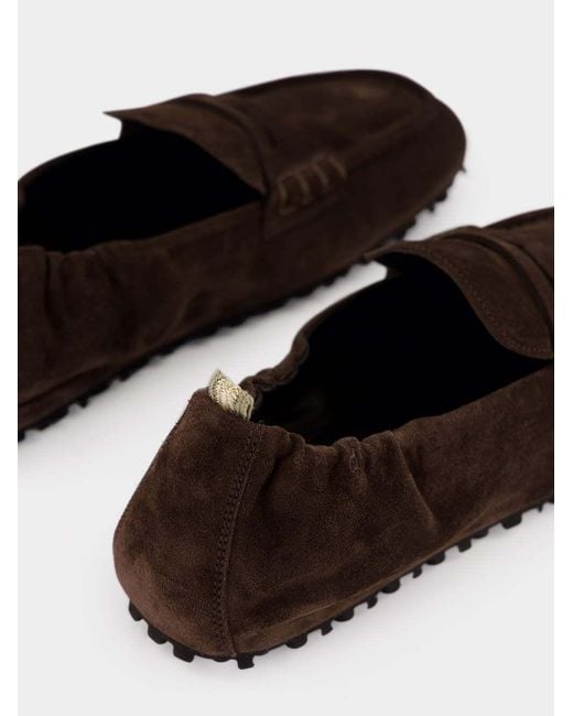 Officine Creative Brown Travis Suede Loafers for men