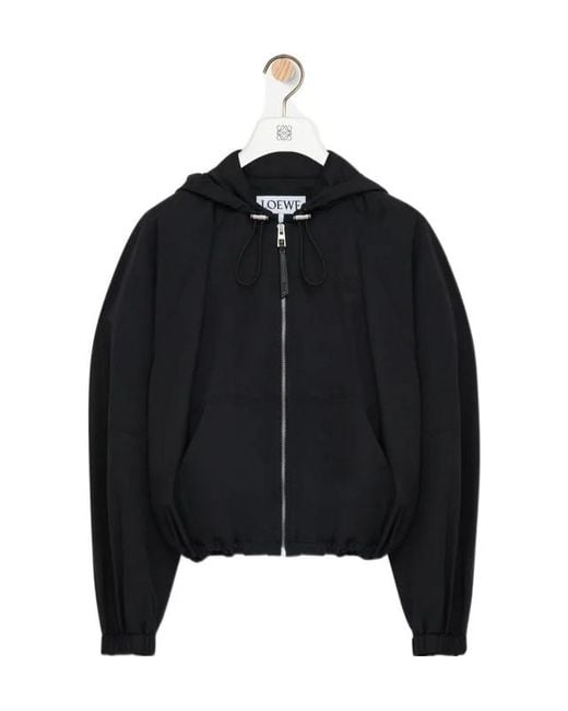 Loewe Black Zip-Up Hooded Jacket