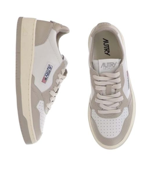 Autry White Medalist Lace-Up Sneakers