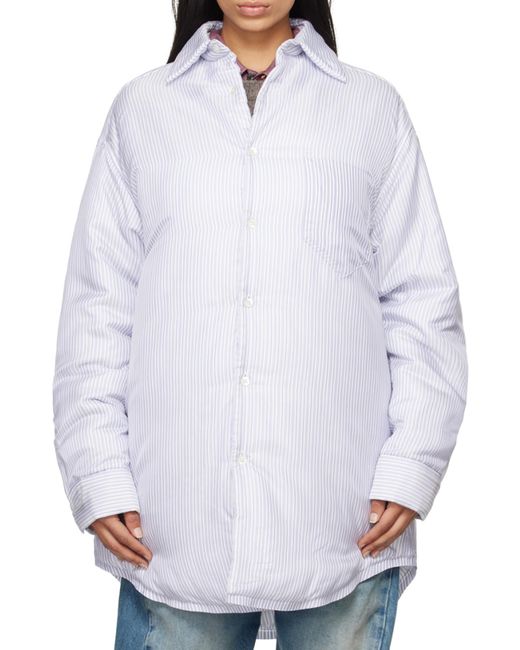 Maison Margiela Gray Padded Stripe Shirt for men