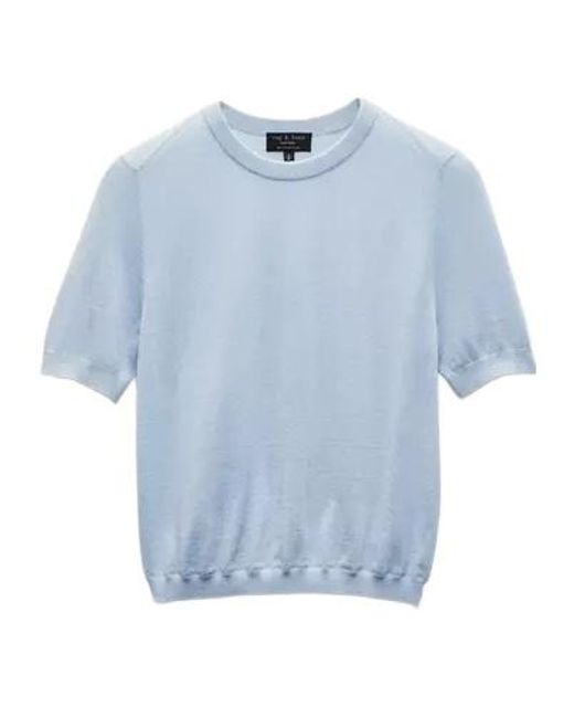 Rag & Bone Blue Short Sleeve Knitted T-Shirt