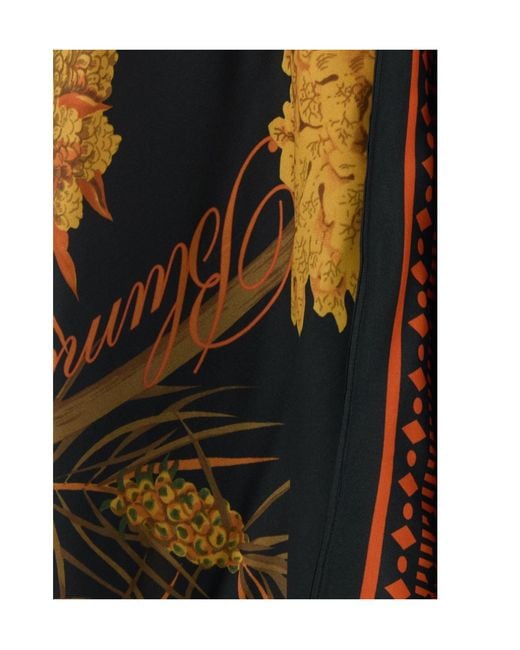 Blumarine Multicolor Long Prined Twill Dress
