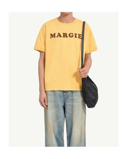 MM6 by Maison Margiela Yellow Arch Print T-Shirt for men