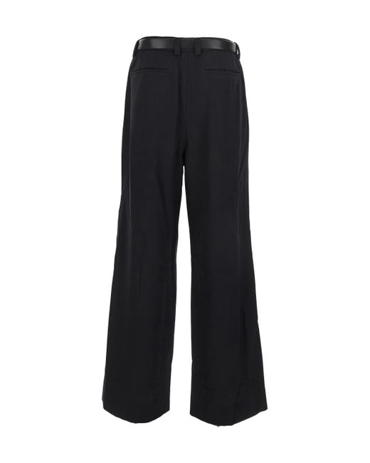 Juun.J Black Juun J Pleated Belted Trousers for men