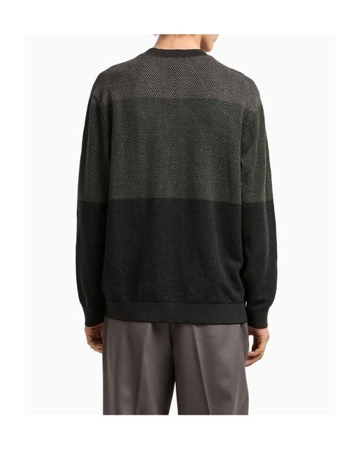 Emporio Armani Gray Long-Sleeved Crewneck Jumper for men