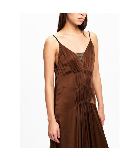 Prada Brown Spaghetti Strap Maxi Dress