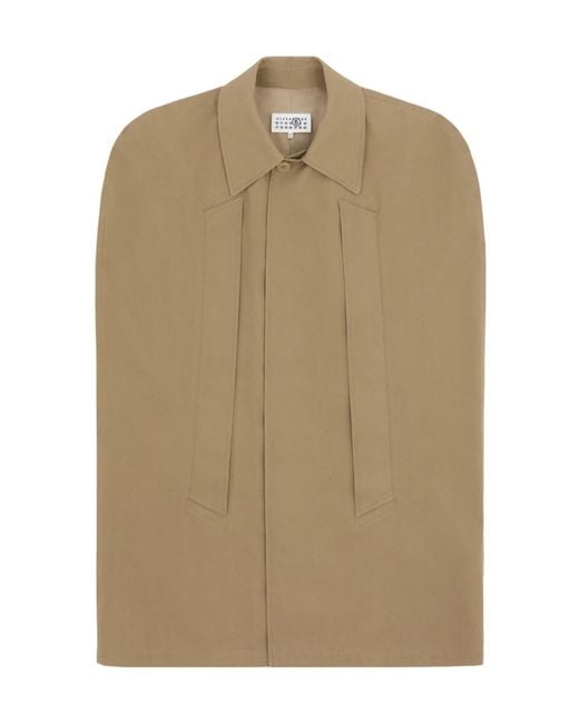 MM6 by Maison Margiela Natural Buttoned Oversized Cape