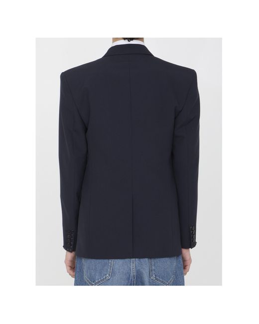 Valentino Blue Single-Breasted Long-Sleeved Jacket for men