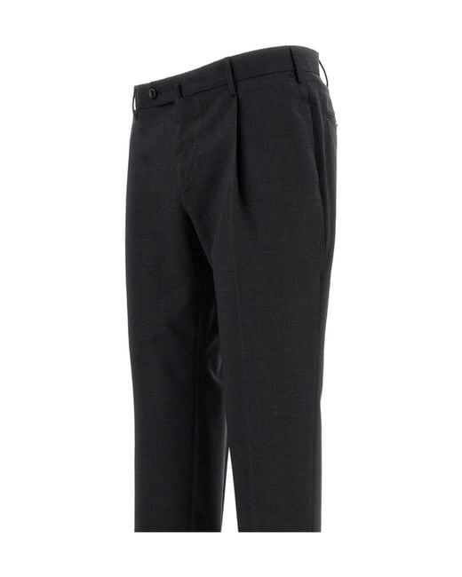 PT01 Black Pt Torino Slim Fit Tailored Trousers for men