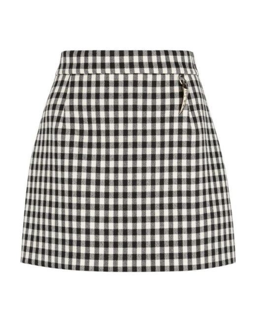 Roberto Cavalli Black Plaid High-Rise Miniskirt