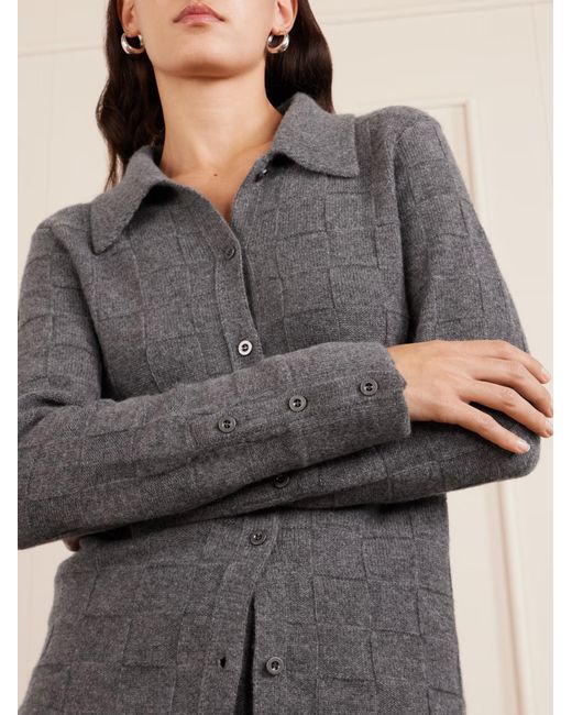 The Elder Statesman Gray Long-Sleeved Cashmere Cardigan