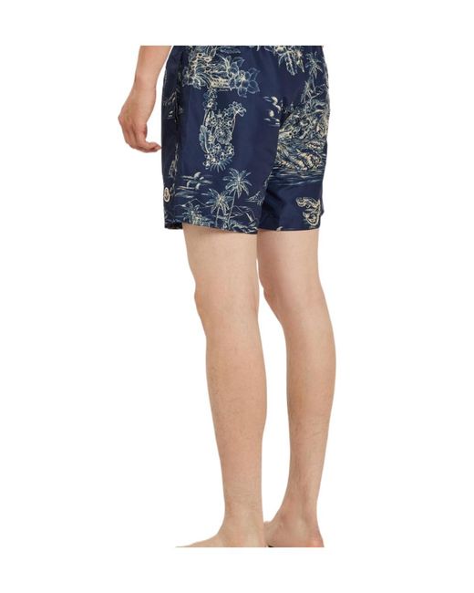 Moncler Blue Floral Swim Trunks for men