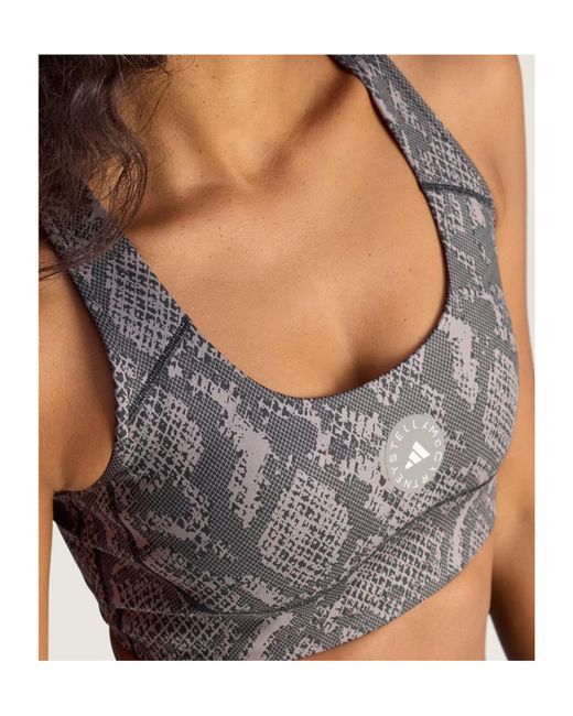 Adidas By Stella McCartney Gray Medium Support Printed Power Impact Training Bra