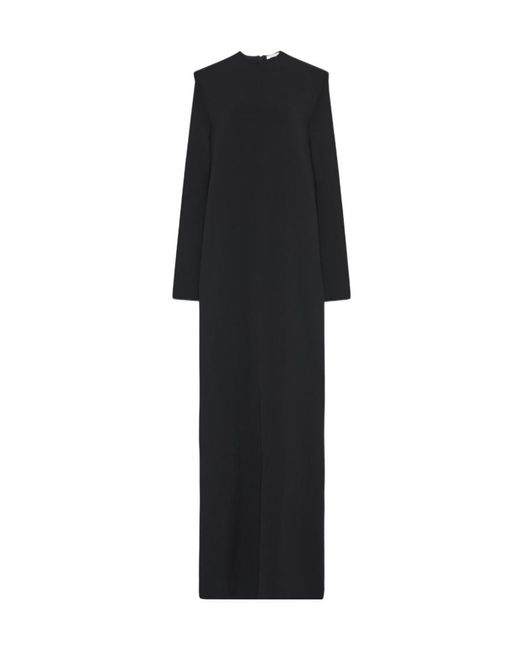 The Row Black Logo Extra-Long Dress