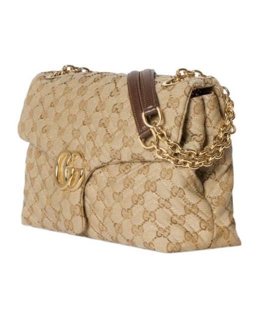 Gucci Natural Gg Marmont Medium Shoulder Bag