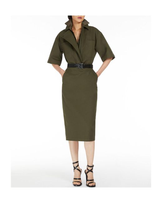 Max Mara Green V-Neck Long-Sleeved Top