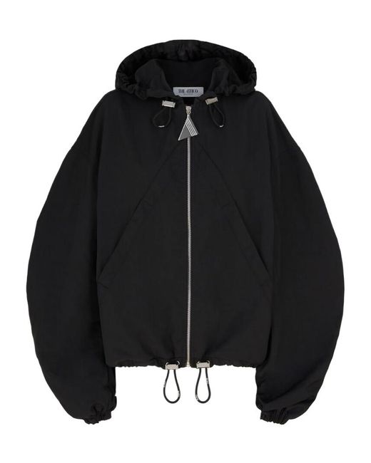 The Attico Black Hooded Bomber Jacket