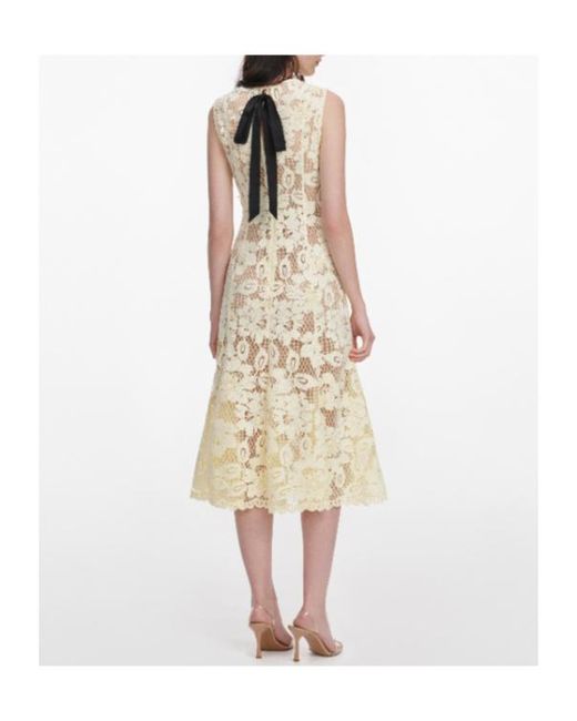 Self-Portrait Natural Crochet-Lace Midi Dress
