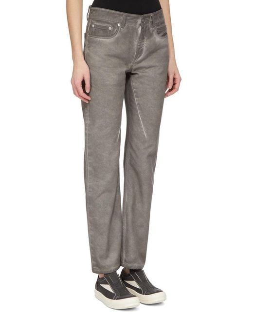 Rick Owens Gray Belt-Loop Jeans