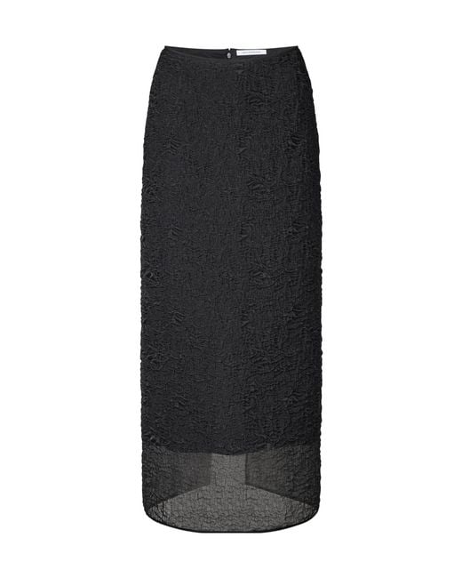 CECILIE BAHNSEN Black Back Slit Midi Skirt
