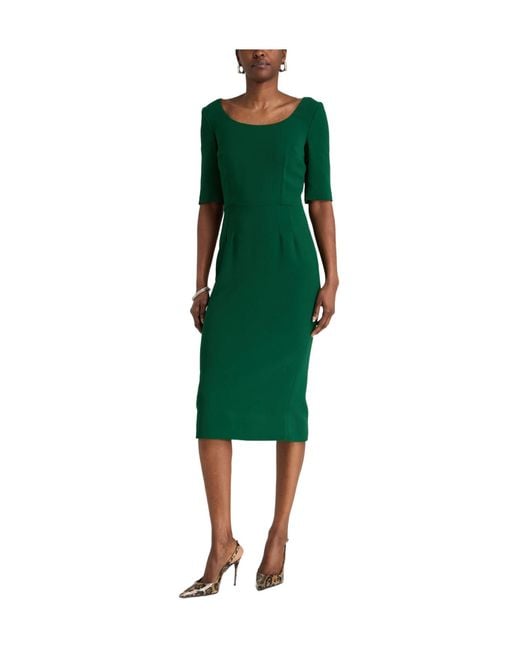 Dolce & Gabbana Green Solid Color Dress