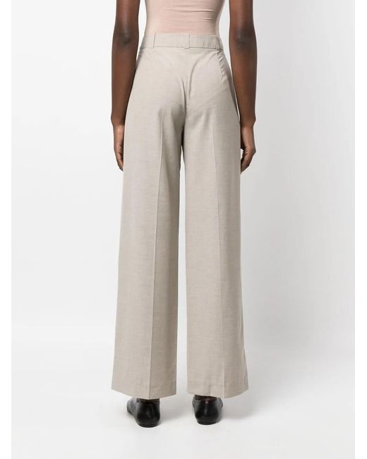 Low Classic White High-Waisted Pleated Trousers