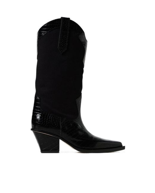 Paris Texas Black Rosario 60Mm Panelled Boots