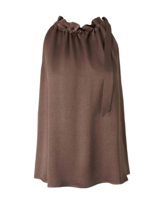 Peserico Brown Drawstring Detail Vest