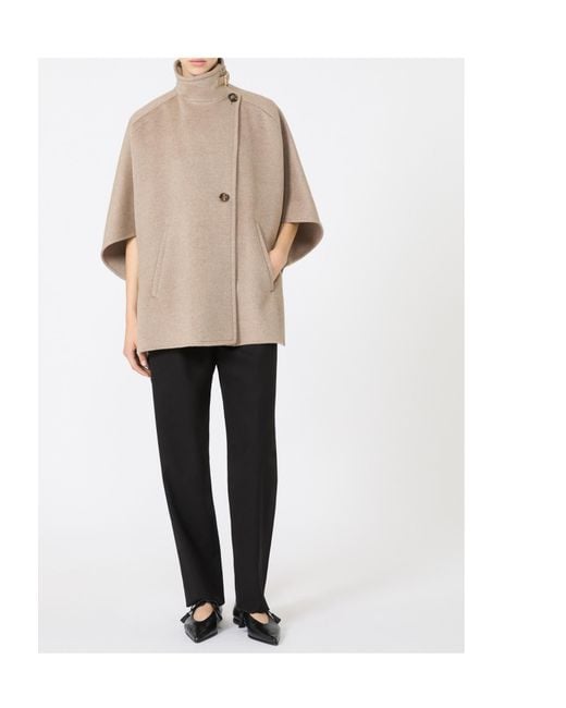 Max Mara Natural Derrik High Neck Cape