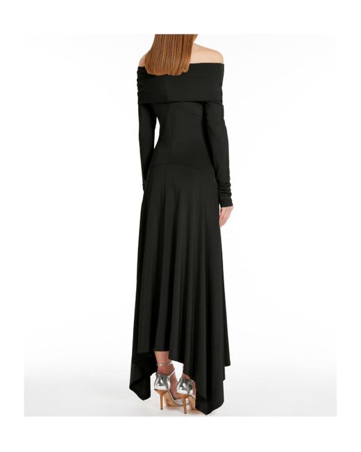 Max Mara Black Off-Shoulder Long-Sleeved Dress