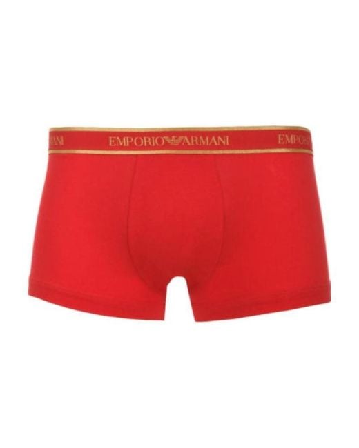 Emporio Armani Red Logo Detail Panties for men