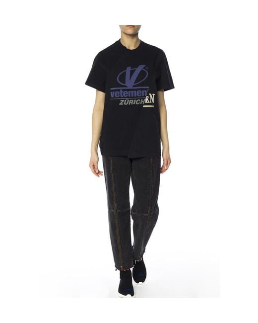 Vetements Black Logo Logo T-Shirt for men