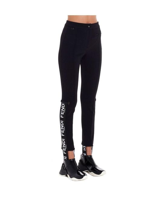 Fendi Blue Elastic Strap Feet Leggings for men