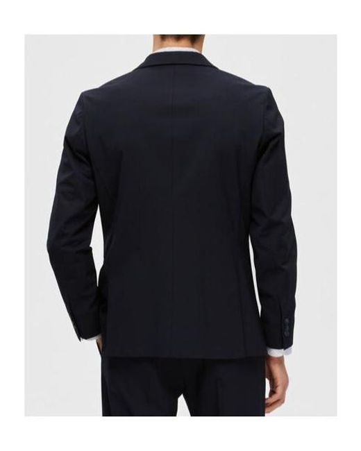 SELECTED Blue Viscose Blend Slim Fit Blazer for men