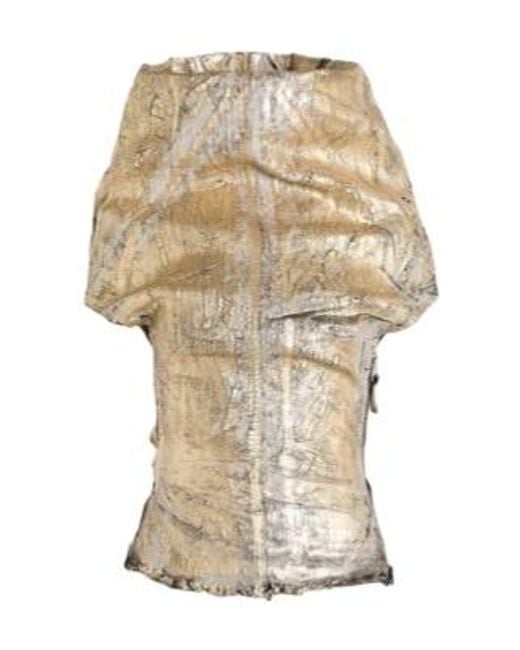 Rick Owens Natural Metallic Strapless Bustier-Style Top