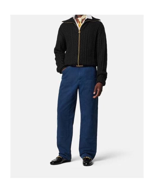 Versace Black Zip-Up Knitted Cardigan for men