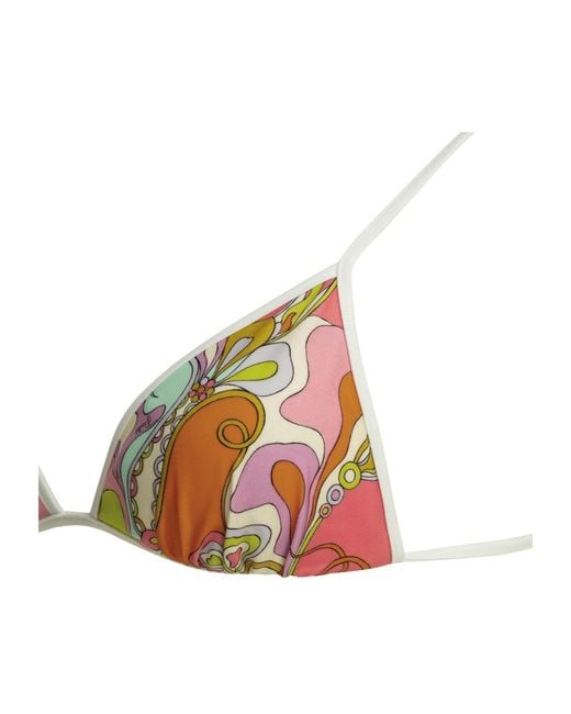 Emilio Pucci Natural Pucci Orchidee Triangle Bikini Top