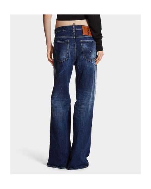 DSquared² Blue Wide Leg Traveller Jeans