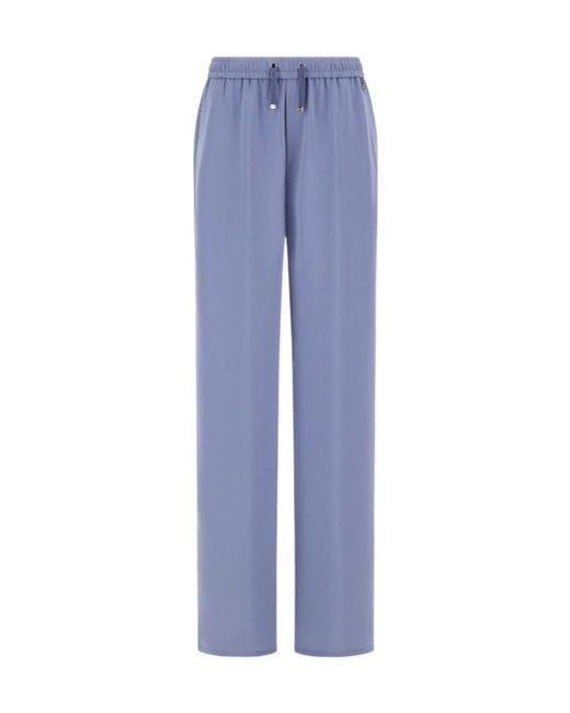 Herno Blue Drawstring Straight-Leg Pants