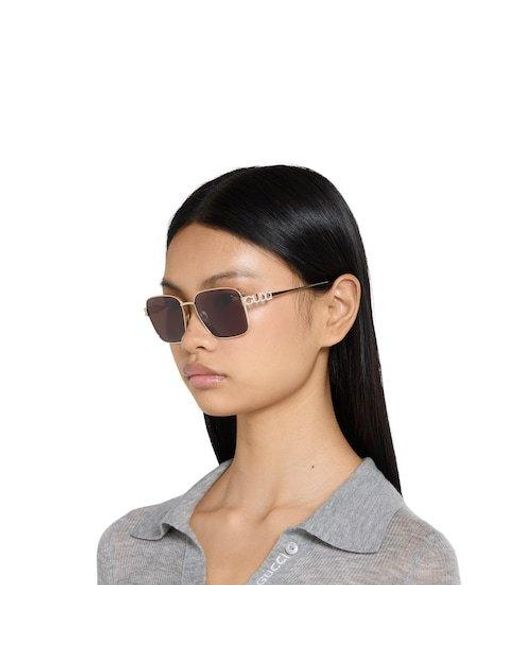 Gucci Brown Square Frame Sunglasses