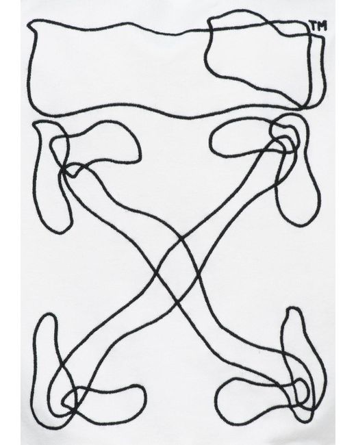 Off-White c/o Virgil Abloh White Twisted Line Arrow Pullover Hoodie for men