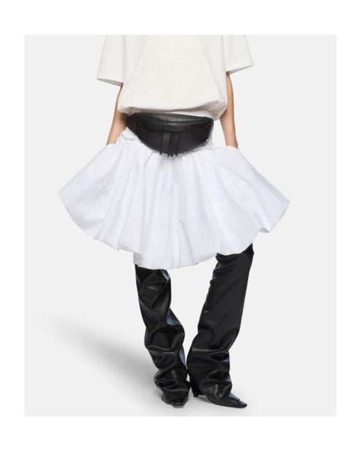 The Attico White The Stretch Midi Skirt