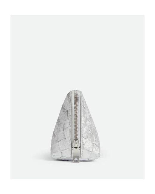 Bottega Veneta White Intrecciato Beauty Pouch