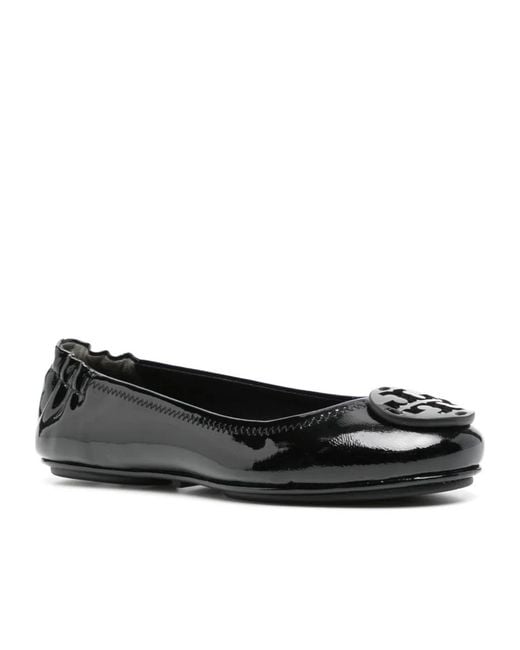 Tory Burch Black Minnie Travel Ballerina Shoes