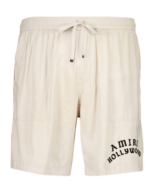 Amiri Natural Hollywood-Motif Drawstring Shorts for men