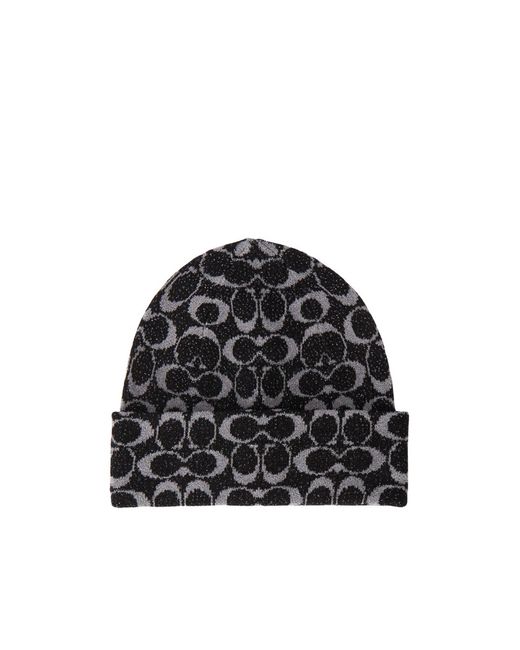 COACH Black Gloves And Hat Two-Piece Set