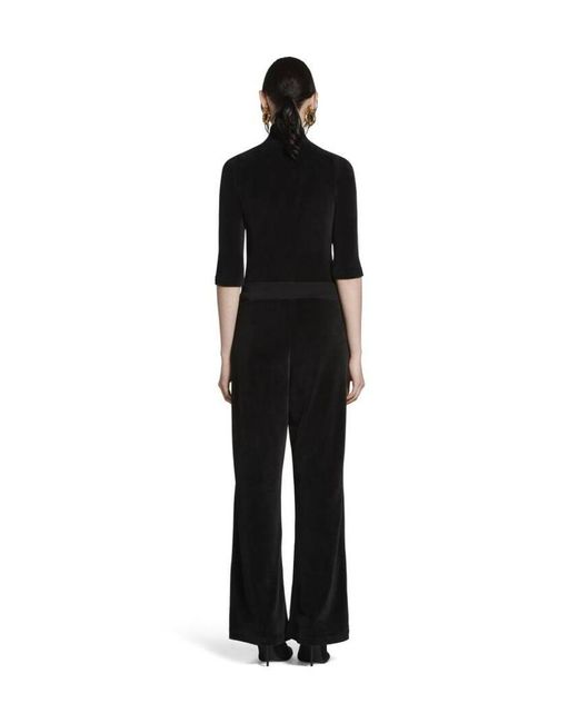 Balenciaga Black Turtleneck Scarf Fitted Top